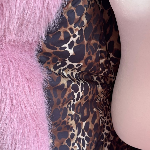 Anthropologie Maeve Brown Coat with Pink Faux Fur Trim - Picture 3 of 4